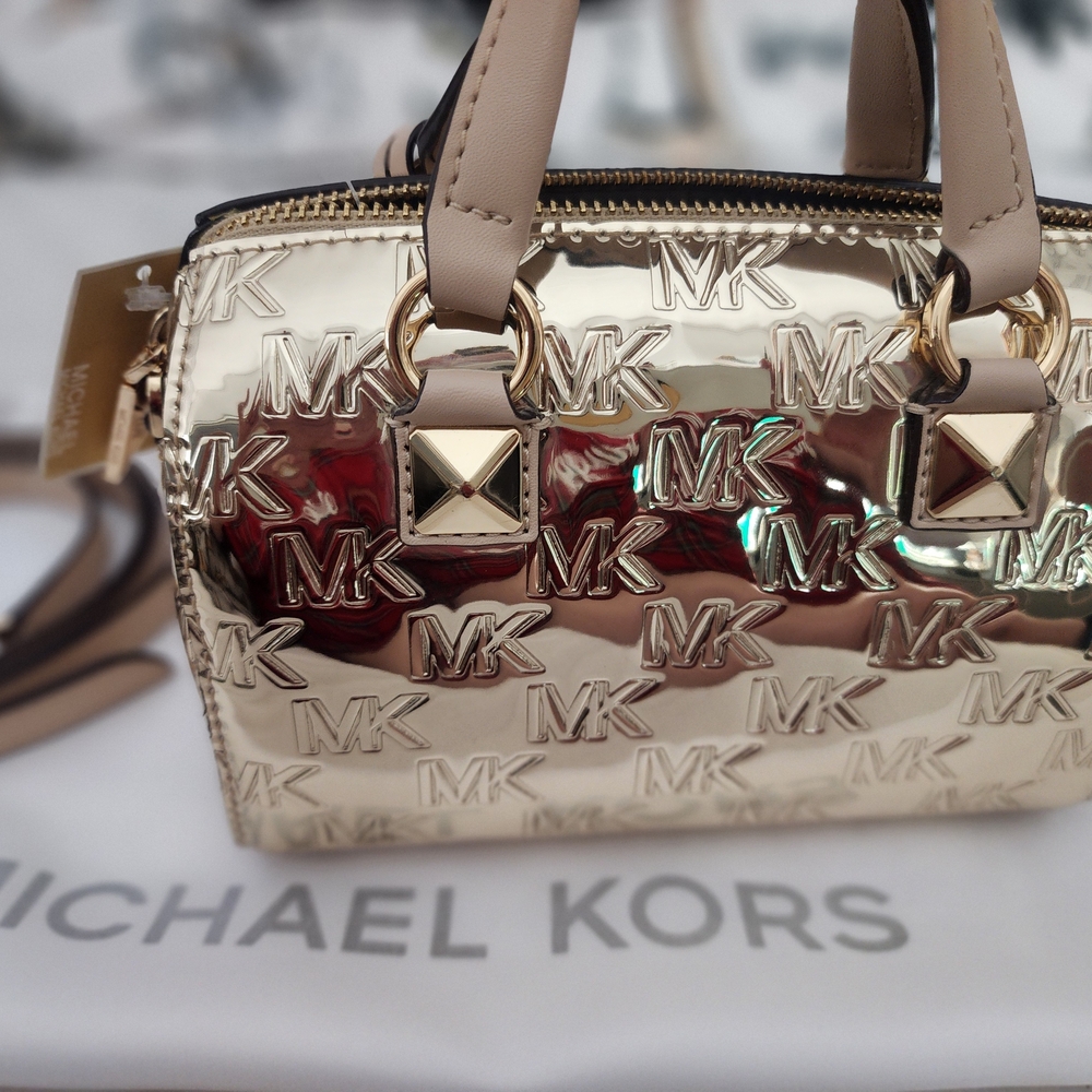 Michael Kors Gold and Tan Women's Bag - Picture 3 of 7